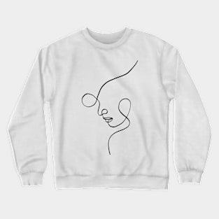 Minimal one line art woman face Crewneck Sweatshirt